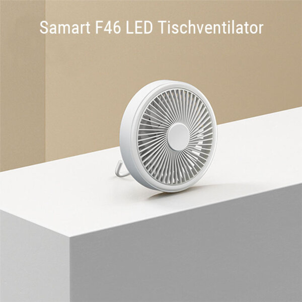 Smart LED Fan Ceiling Fan with Remote Control LED Light Multifunctional Fan Table Fan, 360° Rotatable, with Hook