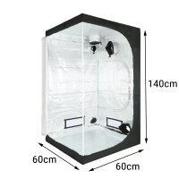 Growbox Complete Set LED 60x60x140cm Greenhouse Growtent Indoor Grow Tent With 85W LED Grow Light Plant Lamp & 360° Rotation Fan